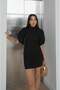 Black Force Volume Dress with Sleeve Detail - 4