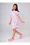 White / Pink 100% Cotton Girl's Watermelon Patterned Dress Lcmaja - 2