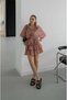Tile Gingham Patterned Shirt Skirt Set - 5