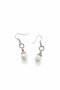 Faceted Cut White Beaded Dangle Earrings - 2