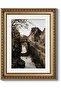 Premium Fall Forest Autumn Canvas Wall Art Gold Frame 30x40 cm Decor