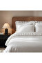 Nare King Size Duvet Cover Set 100% Organic Cotton Percale Embroidered Framed Cream 240X220 cm - 5