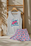 Women's Summer Pajama Set with Straps, Zero Sleeve Top and Shorts, Comfortable Home Wear Sleep Set - 4
