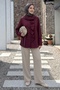 Burgundy Shirt with Ruffles on the Front and Collar - 2