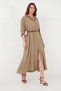 Modal Maxi Belt Detailed Classic Collar Long Sleeve Dress Dress 6833270 - 2