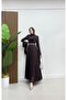 Flowy Waist Stoned Chiffon Hijab Evening Dress - 3