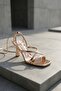 Yona Gold Ribbed Ankle Wrap (8 cm Heel) Daily Use Shoes - 7