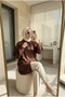Double Stripe Ruffle Detailed Poplin Hijab Shirt - 2