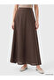 Anthracite High Waist A-Line Flared Skirt - 2