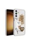 Galaxy A05S Case with Camera Protection Printed Back Surface Hnzm Classy Cover - Light Brown - 5