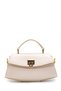 Lock Detailed Baguette Luvia Women's Crossbody Bag Cream