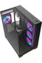 ELITE Gaming PC Case Mid Tower Black – TM-ELITE-B, ATX/M-ATX/I-ATX Support, 4×120mm ARGB Fans, 410mm GPU Clearance, 360mm Liquid Cooling Support, Triple Tempered Glass Panels - 3