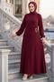 Side Buckle Ayrobin Dress Burgundy Hm2914 - 5