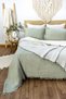 100% Cotton 4 Layer Muslin Bedspread Green Color Single Size 160X230 Cm. 1 Pillowcase 50X70 Cm.