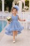 Tail Detailed Girls' Princess Dress, Grenli Puffy Skirt, Special Occasion Evening Dress 6546 Blue