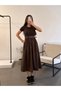 Women's Poplin Fabric Dress with Belt at the Waist - 2
