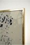 Gold and Navy Blue Cracked Textured Modern 2-Piece Glass Table Set with Gold Metal Frame for Home and Office - 4
