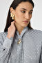 Elegant Aqua Shirt with Textured Scarf Detail 0143 - 5
