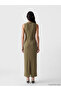 Stand Collar Shirred Dress - 3