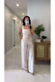 Dellis Beige Corset Blouse Pants Set - 4
