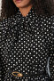 Women's Belted Polka Dot Hijab Dress 2613 - Black - 5