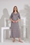 Etoile Bamboo Fabric Short Sleeve Long Ankle Length Nightgown Dress 22228-22229 - 4