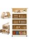 5 Layer Collapsible Storage Bins With Wheels [130cm] - Stackable Plastic Storage Cabinet Portable Multi-Tier Organizer Rack, Kitchen Rack with Dual Opening Home Storage unit Easy Tool Free