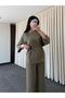 Khaki 100% Cotton Belted Suit - 8726 - 3