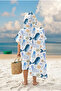 Whale Patterned Hooded Poncho (Ages 4-10) - 2