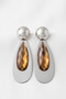 Metal Large Drop Crystal Earrings 9 Cm. - 2