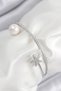 Brass Zircon Stone Star and Pearl Model Silver Color Women's Bracelet 5886 - Eterna1182-6082