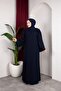 Zehra Ferace with Wide Sleeve Detail (Navy Blue) - 7