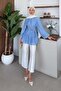 Hesna Balon Sleeve Tunic Blue - 2