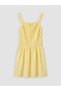 Lcw Kids Yellow Square Collar Plaid Girls Dress - 4