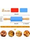 Silk Route Mini Rolling Pin Set, 9 Inch Kids Wooden Handle Rolling Pins, Non-Stick Silicone Rolling Pins for Home Kitchen, Children Cake Baking (Blue+Red) - 2