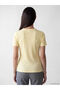 Lcw Everyday Yellow Crew Neck Women's Ribbed T-Shirt - 4
