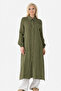 Muslin Fabric 100% Natural Cotton Long Nergis Tunic Hijab Khaki