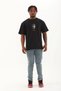 Men's Printed T-Shirt Short Sleeve Crew Neck Regular Fit Comfortable Fit Casual T-Shirt - Black Mariposa - 3