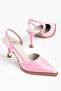 Nera Women's Pink Pointed Stylish Heeled Shoes
