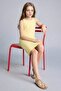 Sleeveless Ribbed Yellow Dress for Girls E5806A826Sm