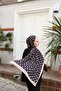 Lara Polka Dot Patterned Shawl Black-Powder - 4