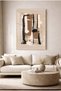 Beige, Brown and Black Brushstroke Abstract Decorative Tempered Glass Painting - Business, Home and School Painting - 2