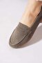 Osel Flat Belted Genuine Leather Women's Ballerinas Smoke Suede - 4