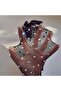 Black Color Pearl Diamond Embroidered Mesh Knit Long Gloves 45 Cm - 5