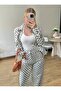 طقم نسائي من قماش الدنيم المنقط - 3