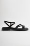 Fatsu Women's Black Gold Detailed Casual Sandals