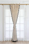 Rustic Sunshade & Background Curtain with Rope Ties and Black Pompoms - 100% Cotton Buldan Linen - Single Wing - 3