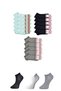 Glb-Stl41414 Black Gray and White Women's Ankle Socks 15 Pairs