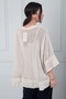 Women's Italian Boat Neck Athlete Mesh Linen Bohemian Blouse - 4