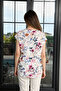 White Floral Patterned Women's Blouse Summer Loose Fit Casual Stylish Blouse - 6
